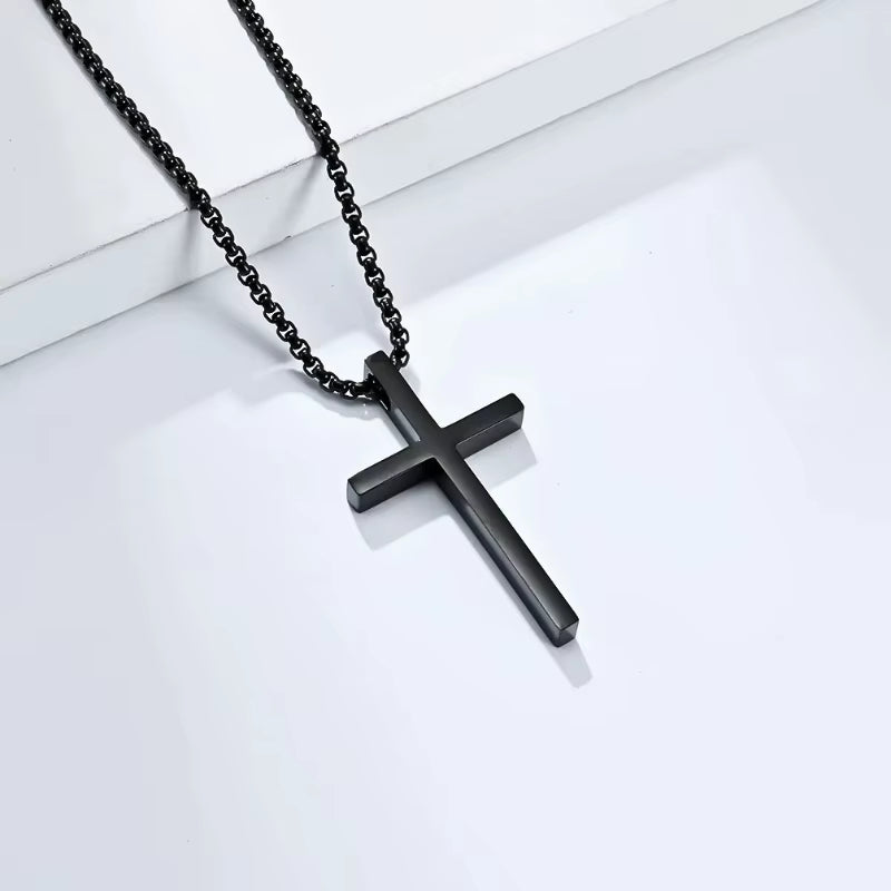 Luxe Cross Sweater Chain – Titanium Steel Boldness with Seasonal Edge